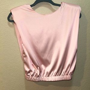 Silk shoulder pad top